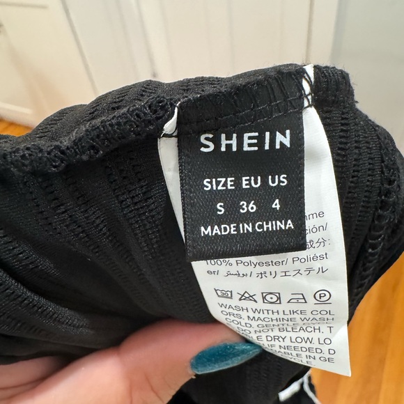 SHEIN Black Ruched Cutout Tube Top – Size Small - Picture 3 of 3